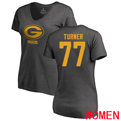 Green Bay Packers Ash Women #77 Turner Billy One Color Nike NFL T Shirt->nfl t-shirts->Sports Accessory